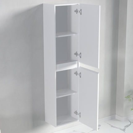 Ensemble meuble de salle de bain suspendu avec vasque blanche - Blanc brillant - 60 cm - Avalon