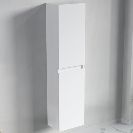 Ensemble meuble de salle de bain suspendu avec vasque blanche - Blanc brillant - 80 cm - Avalon