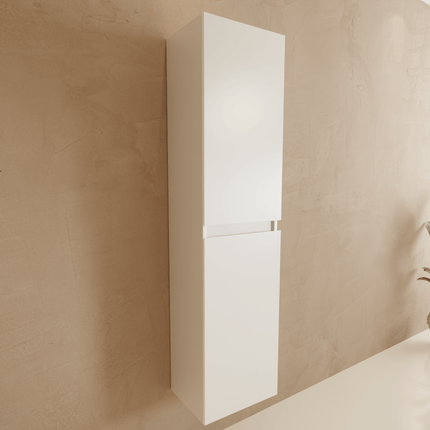 Ensemble meuble suspendu design avec vasque fine - Blanc brillant - 100 cm - Verona