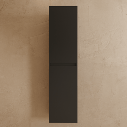Ensemble meuble suspendu design avec vasque blanche - Noir mat - 60 cm - Verona