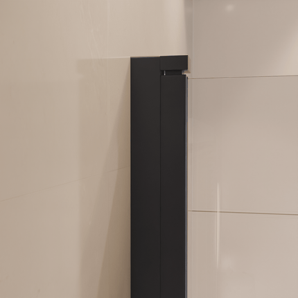 Pare-baignoire pliable design avec verre trempé - Noir - 100 cm - Caracas