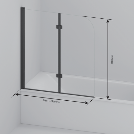 Pare-baignoire pliable avec revêtement Nano - Or brillant - 120 cm - Caracas