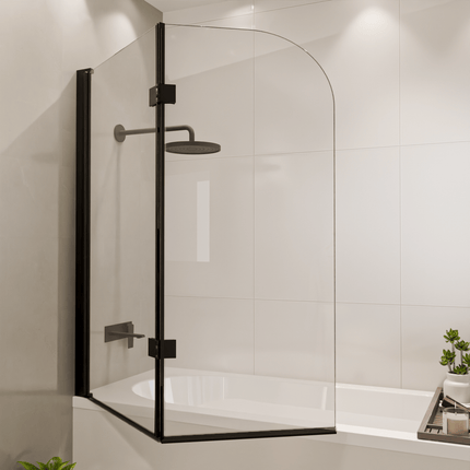 Pare-baignoire pliable avec revêtement Nano - Noir - 120 cm - Caracas