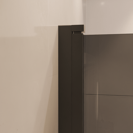 Paroi de douche pliable avec revêtement Nano - Noir - 120 cm - Caracas
