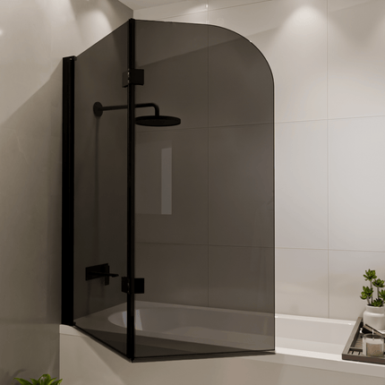 Paroi de douche pliable avec revêtement Nano - Noir - 120 cm - Caracas
