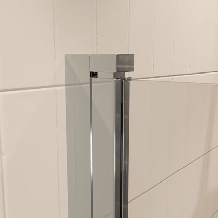 Paroi de baignoire avec profilé aluminium chrome - 100 x 140 cm - Palmas