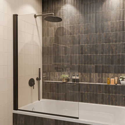 Paroi de baignoire avec revêtement Nano - Noir - 100 cm - Palmas