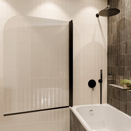Paroi de baignoire avec revêtement Nano - Noir - 100 cm - Palmas