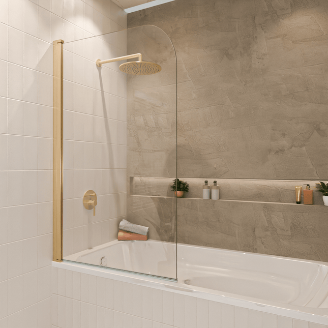 Paroi de baignoire avec traitement Nano - Or brillant - 80 x 140 cm - Palmas