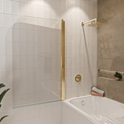 Paroi de baignoire avec traitement Nano - Or brillant - 80 x 140 cm - Palmas