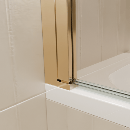 Paroi de baignoire avec traitement Nano - Or brillant - 80 x 140 cm - Palmas