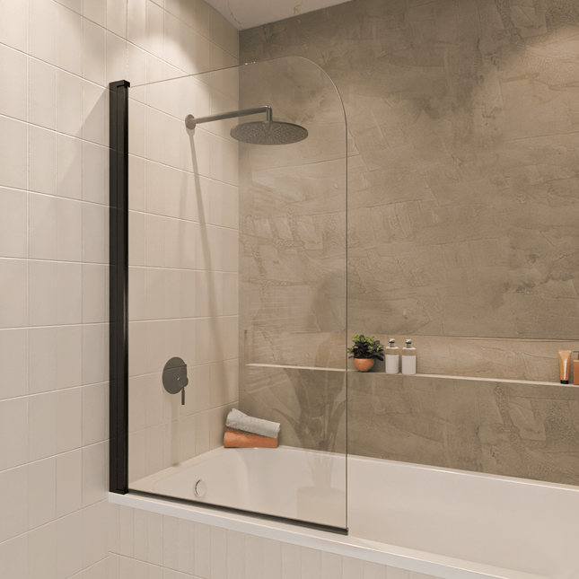 Paroi de baignoire pivotante avec revêtement Nano - Noir - 80 x 140 cm - Palmas