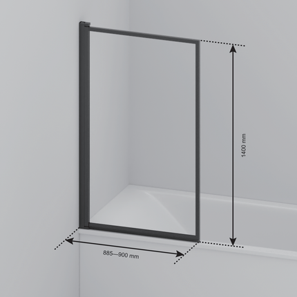 Paroi de baignoire pivotante avec revêtement Nano - Or brillant - 80 x 140 cm - Salvador