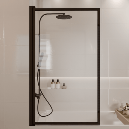 Paroi de baignoire avec revêtement Nano - Noir - 80 x 140 cm - Salvador