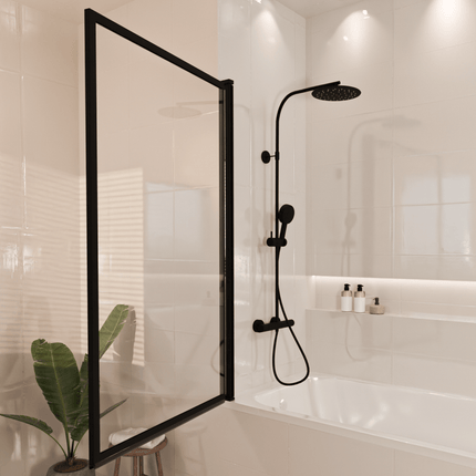Paroi de baignoire avec revêtement Nano - Noir - 80 x 140 cm - Salvador