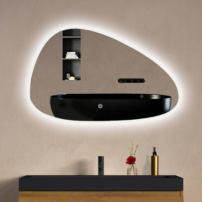 Miroir de salle de bain anti-buée avec éclairage LED réglable - 80 x 50 cm - Bilbao
