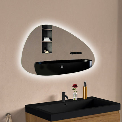 Miroir de salle de bain anti-buée avec éclairage LED réglable - 80 x 50 cm - Bilbao