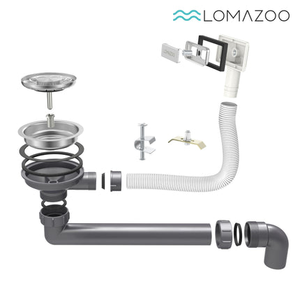Évier en acier inoxydable avec système de trop-plein - 40x40 - Boaz
