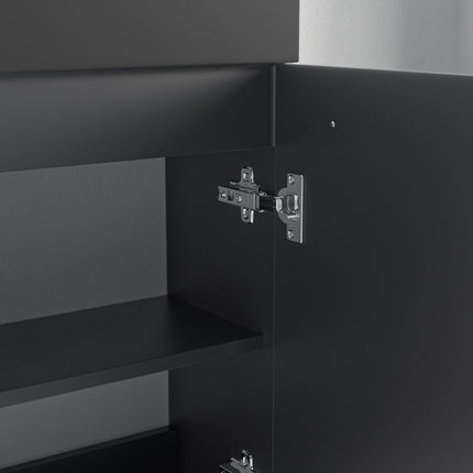 Meuble WC suspendu finition mate avec vasque intégrée - Noir - 40 cm - Bombay