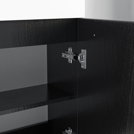 Meuble WC suspendu style contemporain avec vasque blanche intégrée - Chêne noir - 40 cm - Bombay