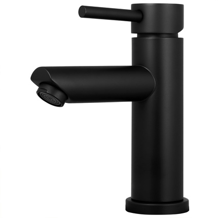 Robinet de lavabo à bec fixe noir mat - CALLISTO