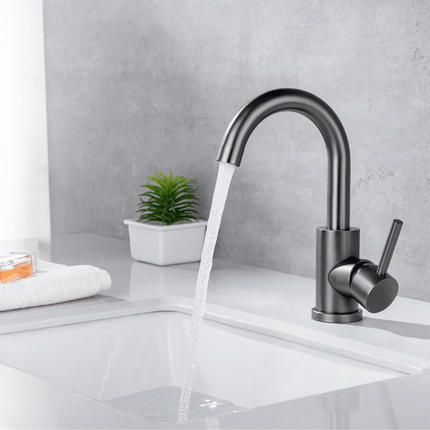Robinet de lavabo Gun Metal avec bec orientable 180° - CHLOÉ
