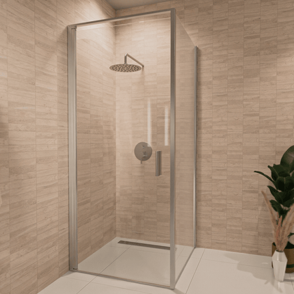 Cabine de douche avec traitement Nano - Chrome - 90 cm - Bogota