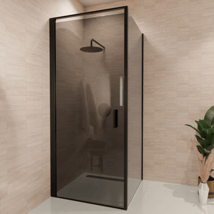Cabine de douche avec verre fumé Nano Revêtement - Noir - 90 cm - Bogota
