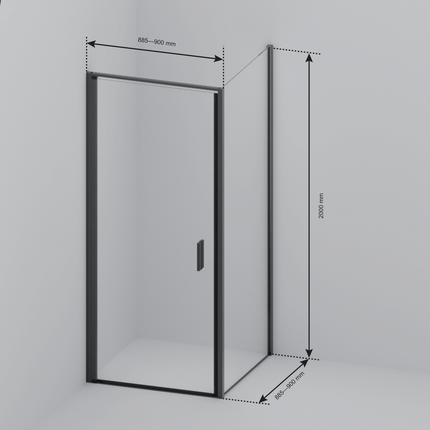Cabine de douche avec verre fumé Nano Revêtement - Noir - 90 cm - Bogota