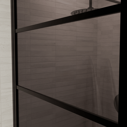 Cabine de douche avec verre fumé Nano revêtement - Noir - 90 cm - Cartagena
