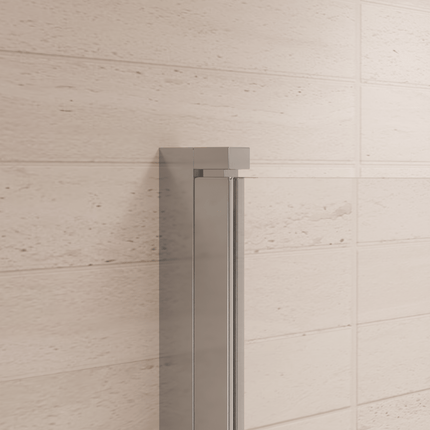 Cabine de douche avec porte battante - Chrome - 90 cm - Medellin