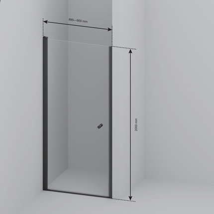 Porte de douche pivotante avec verre trempé et traitement Nano - Chrome - 90 cm - Rio