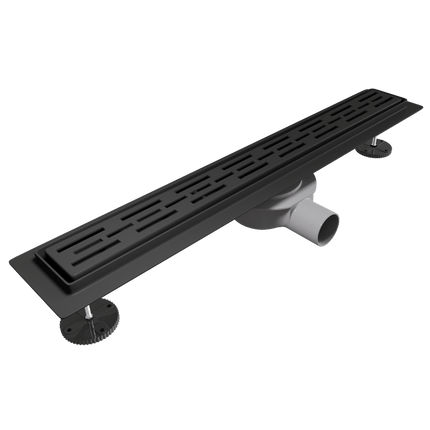 Caniveau de douche en acier inoxydable finition noir mat - 60 cm