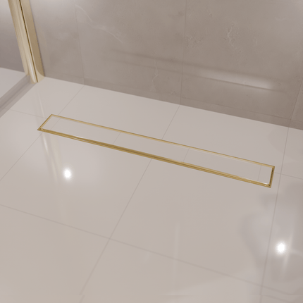 Caniveau de douche en acier inoxydable finition dorée - Or - 60 cm - DS CONCEPT