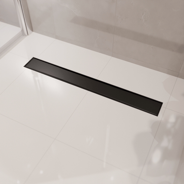 Caniveau de douche en acier inoxydable finition noir mat - 60 cm - DS CONCEPT