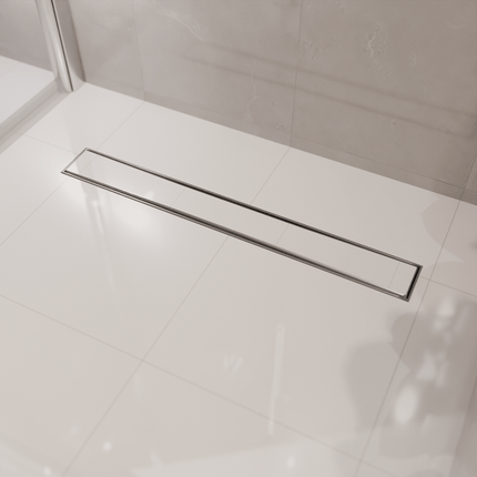 Caniveau de douche design avec grille réversible - Acier inoxydable brossé - 70 cm - DS CONCEPT