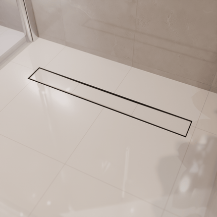 Caniveau de douche design avec grille réversible - Noir mat - 70 cm - DS CONCEPT