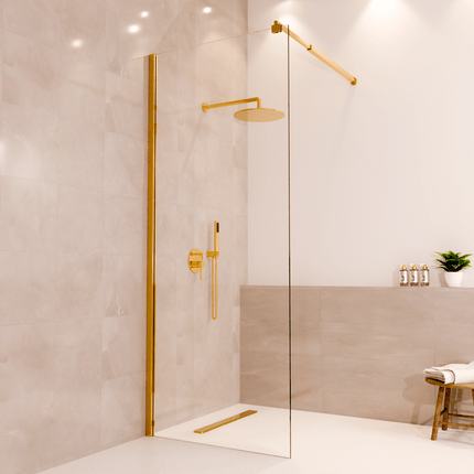 Paroi de douche avec revêtement Nano - Or brillant - 60 cm - Lima