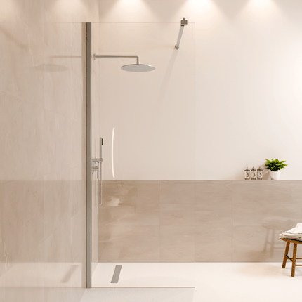 Paroi de douche avec revêtement Nano - Chrome - 80 cm - Lima