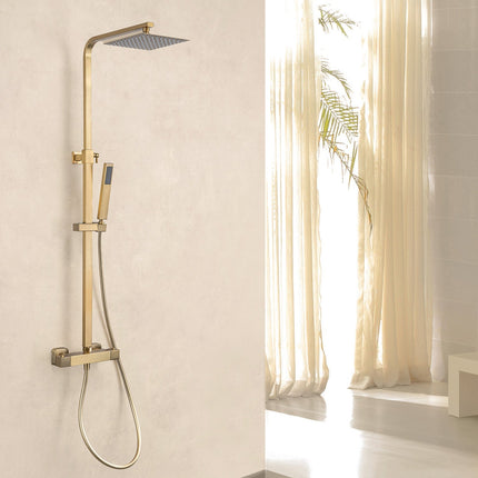 Douche pluie avec mitigeur thermostatique - Or - Étoile