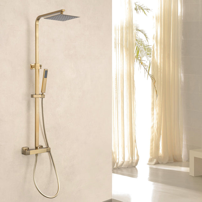 Douche pluie avec mitigeur thermostatique - Or - Étoile