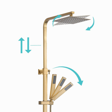 Douche pluie avec mitigeur thermostatique - Or - Étoile