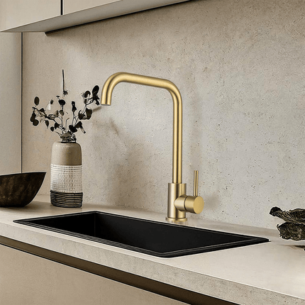 Robinet de cuisine finition or brossé avec bec extra-haut - Falcon