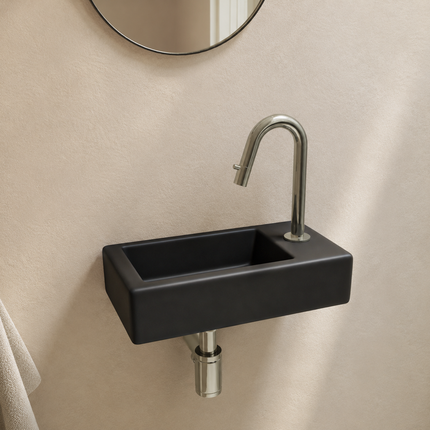 Fontaine de toilette compacte finition noire mate - 37 cm - Fonza