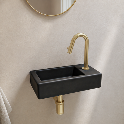 Fontaine de toilette compacte finition noire mate - 37 cm - Fonza