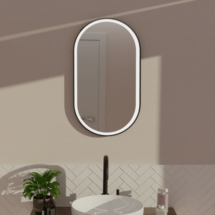 Miroir de salle de bains éclairé LED avec fonction anti-buée - 40 x 70 cm - Frankfurt
