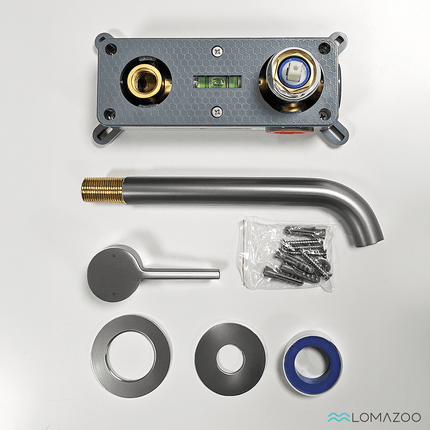 Mitigeur lavabo encastré finition Gun Metal - Gaia