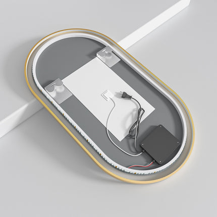 Miroir de salle de bain LED avec éclairage réglable et anti-buée - 50 x 90 cm - Hamburg