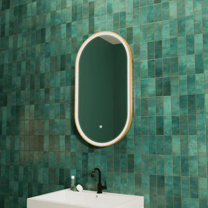 Miroir de salle de bain LED avec éclairage réglable et anti-buée - 50 x 90 cm - Hamburg
