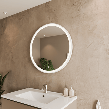 Miroir de salle de bain avec éclairage LED intégré - blanc - 70 cm - Helsinki